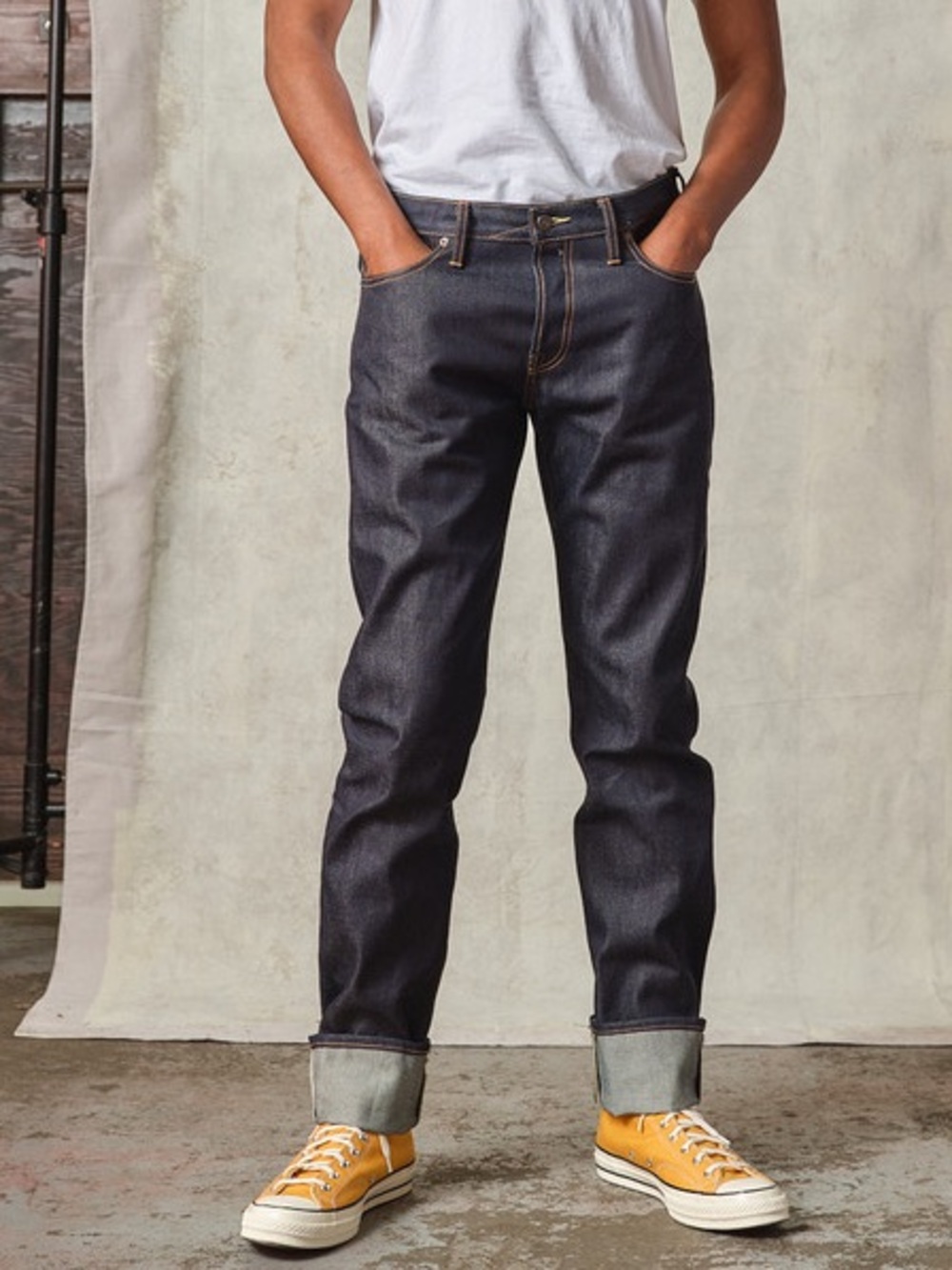 Tellason Ladbroke Grove Slim Tapered Selvedge Organic Natural Indigo Jeans - 32